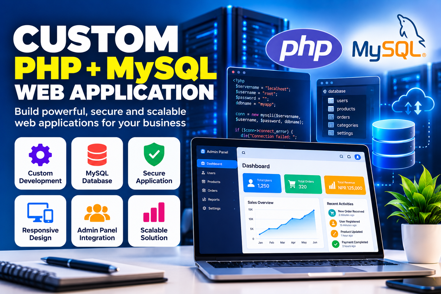 Custom PHP + MySQL Web Applications
